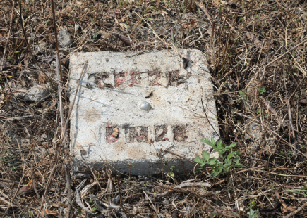 A stone in the middle of IDPs' former village to mark the railway track A stone in the middle of IDPs' former village to mark the railway track